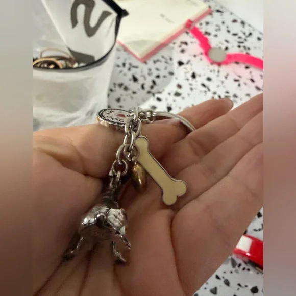 Silver Dog Charm Keychain - Picture 2 of 6